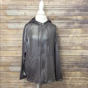 H&M <3 COACHELLA Sold Out Metallic Zip Hoodie w/pockets Large